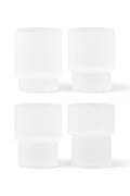 ferm LIVING set bicchieri Ripple 200 ml pacco da 4 colore bianco