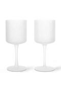 ferm LIVING set de pahare de vin Ripple 260 ml 2-pack culoarea alb