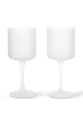 ferm LIVING set de pahare de vin Ripple 260 ml 2-pack culoarea alb