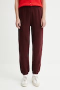American Vintage pantaloni de trening culoarea bordo, uni, IZU05B