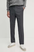 BOSS spodnie wełniane kolor szary proste 50469183