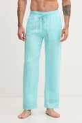 Vilebrequin spodnie męskie lniane PACHA turkusowe regular waist PACAU101