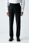 Karl Lagerfeld spodnie garniturowe męskie z wełną czarne regular waist 500090.255601