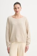 American Vintage sweter z domieszką wełny PULL ML COL BATEAU damski kolor beżowy lekki DAM225
