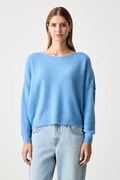 American Vintage sweter damski z dodatkiem wełny PULL ML COL BATEAU niebieski DAM225