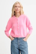 Vlněný kardigan American Vintage GILET ML COL ROND šedá barva, VITO19E