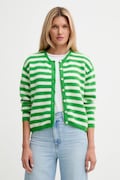 Kardigan s příměsí vlny American Vintage GILET ML COL ROND zelená barva, VITO19E
