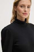 Gestuz longsleeve femei, culoarea negru, cu guler, 10909317