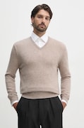 United Colors of Benetton pulover de lana barbati, culoarea bej, light