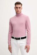 United Colors of Benetton sweter wełniany męski kolor różowy lekki z golferm 1002U2180