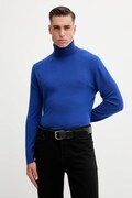 United Colors of Benetton sweter wełniany męski kolor niebieski lekki z golferm 1002U2180