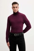 United Colors of Benetton sweter wełniany męski kolor bordowy lekki z golferm 1002U2180