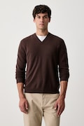 United Colors of Benetton sveter pánsky vlnený hnedý 1002U4407