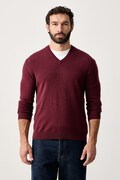 United Colors of Benetton sweter męski wełniany bordowy 1002U4407