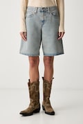 Levi's šortky dámské bavlněné SQUARE PEG modré high waist 005LV