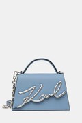 Karl Lagerfeld torebka crossbody damska skórzana K/SIGNATURE niebieska A1W30038