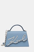 Karl Lagerfeld torebka crossbody damska skórzana K/SIGNATURE niebieska A1W30038