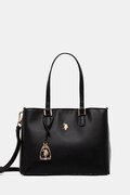 U.S. Polo Assn. чанта tote дамска от имитация на кожа Jones черна BEUJE8662WVP