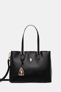 U.S. Polo Assn. чанта tote дамска от имитация на кожа Jones черна BEUJE8662WVP