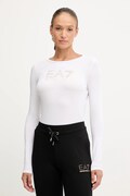EA7 Emporio Armani longsleeve femei, culoarea alb