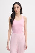 United Colors of Benetton top damski bawełniany z elastanem różowy 3ZQM1H291