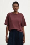 BOSS Orange t-shirt bawełniany damski kolor bordowy 50523256
