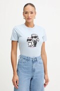 Karl Lagerfeld t-shirt bawełniany damski kolor niebieski A1W17129