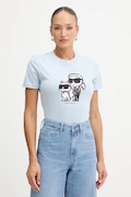 Karl Lagerfeld t-shirt bawełniany damski kolor niebieski A1W17129