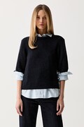Gestuz sweter damski z wełną granatowy 10909815