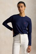 Polo Ralph Lauren majica z dolgimi rokavi ženska bombažna mornarsko modra 211B14604
