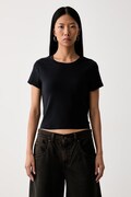 Levi's тениска дамска от памук с еластан ESSENTIAL BABY черна 0085R