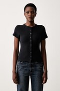 Levi's majica za žene s modalom RORY BUTTON THROUGH SS crna 0086M