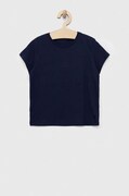 United Colors of Benetton tricou de bumbac pentru copii culoarea albastru marin, neted
