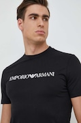 Бавовняна футболка Emporio Armani колір чорний з принтом