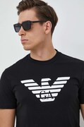 Emporio Armani tricou din bumbac culoarea negru, cu imprimeu