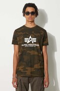 Alpha Industries t-shirt Basic męski kolor zielony wzorzysty 100501C.239-ZIELONY
