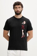 MC2 Saint Barth T-shirt męski lniany czarny ECS0001