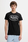 Von Dutch t-shirt bawełniany męski kolor czarny wzorzysty VD.1.TRC.AARON