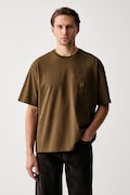 Levi's t-shirt ανδρικό βαμβακερό SS WORKWEAR PKT καφέ 008AB