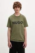 HUGO tričko pánske bavlnené s elastanom Dulivio zelené 50467556