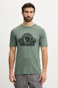Fjallraven t-shirt Abisko Wool Classic SS kolor zielony z nadrukiem F84117.614-614