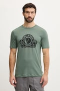 Fjallraven t-shirt Abisko Wool Classic SS kolor zielony z nadrukiem F84117.614-614