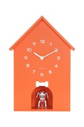 Karlsson zegar ścienny z dźwiękiem Dog House 36,5 x 26,5 cm kolor pomarańczowy