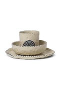 Detská raňajková súprava ferm LIVING Naive Ceramic Set 3-pak béžová farba