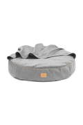 Bebobi okrągła poducha z kocykiem dla psa 90 x 90 x 10 cm kolor szary PPLLWZ