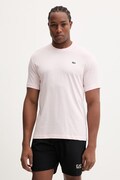Lacoste t-shirt męski kolor różowy gładki