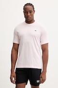 Lacoste t-shirt męski kolor różowy gładki