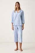 Lauren Ralph Lauren piżama dwuczęściowa damska bawełniana niebieska I819702