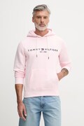 Tommy Hilfiger Μπλούζα με κουκούλα ανδρική με βαμβάκι ροζ MW0MW11599