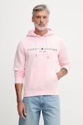 Tommy Hilfiger hanorac cu glugă bărbătesc cu bumbac roz MW0MW11599